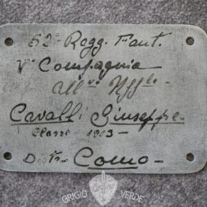 piastrino identificativo dog tags 52^ regg. fant.